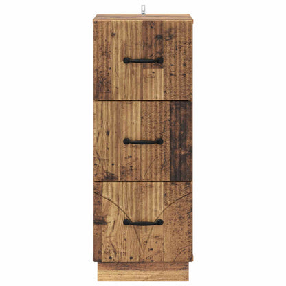 vidaXL Drawer Cabinet Old Wood 33 x 34.5 x 87 cm Engineered Wood