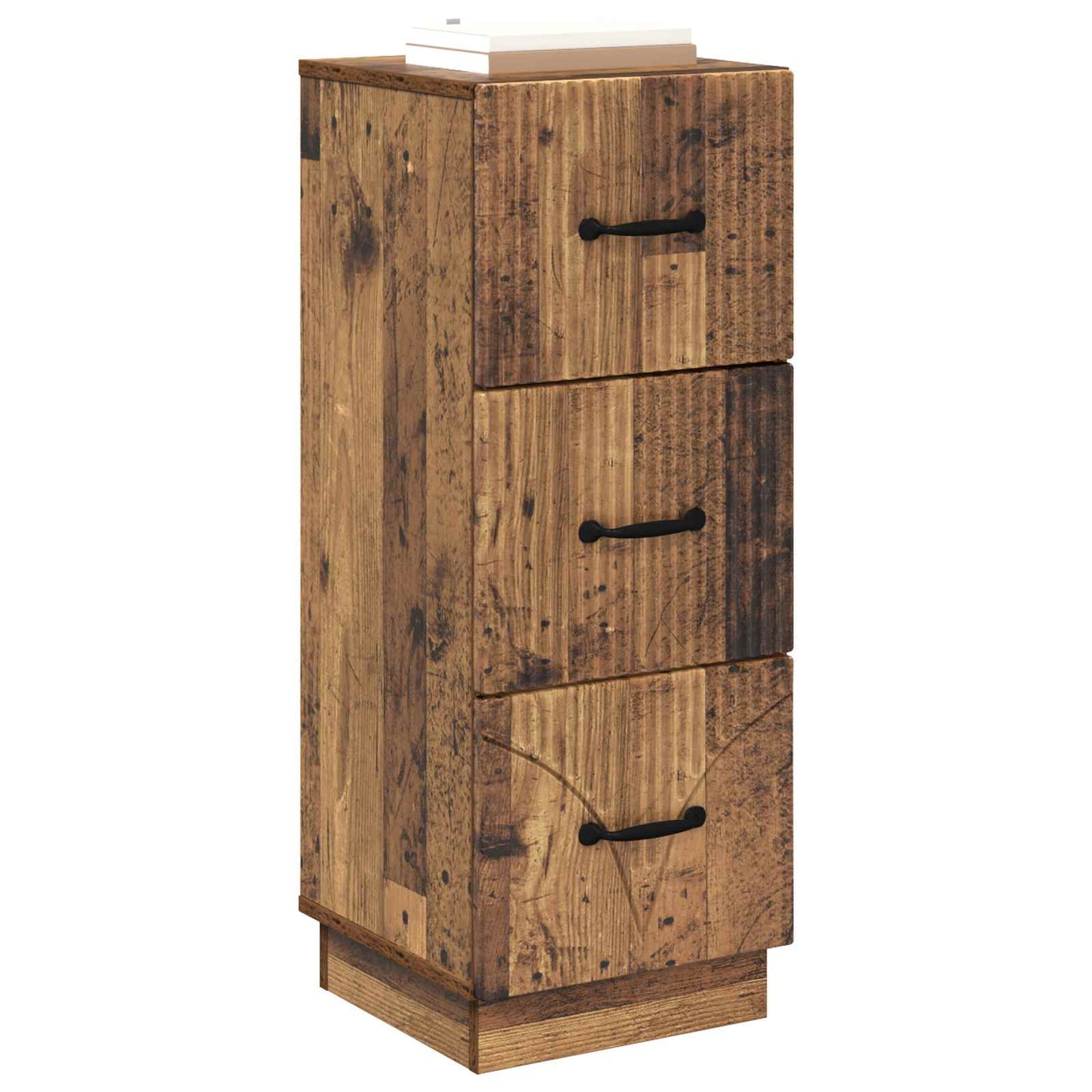 vidaXL Drawer Cabinet Old Wood 33 x 34.5 x 87 cm Engineered Wood