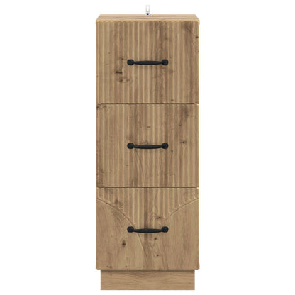 vidaXL Drawer Cabinet 33 x 34.5 x 87 cm Engineered Wood Artisan Oak