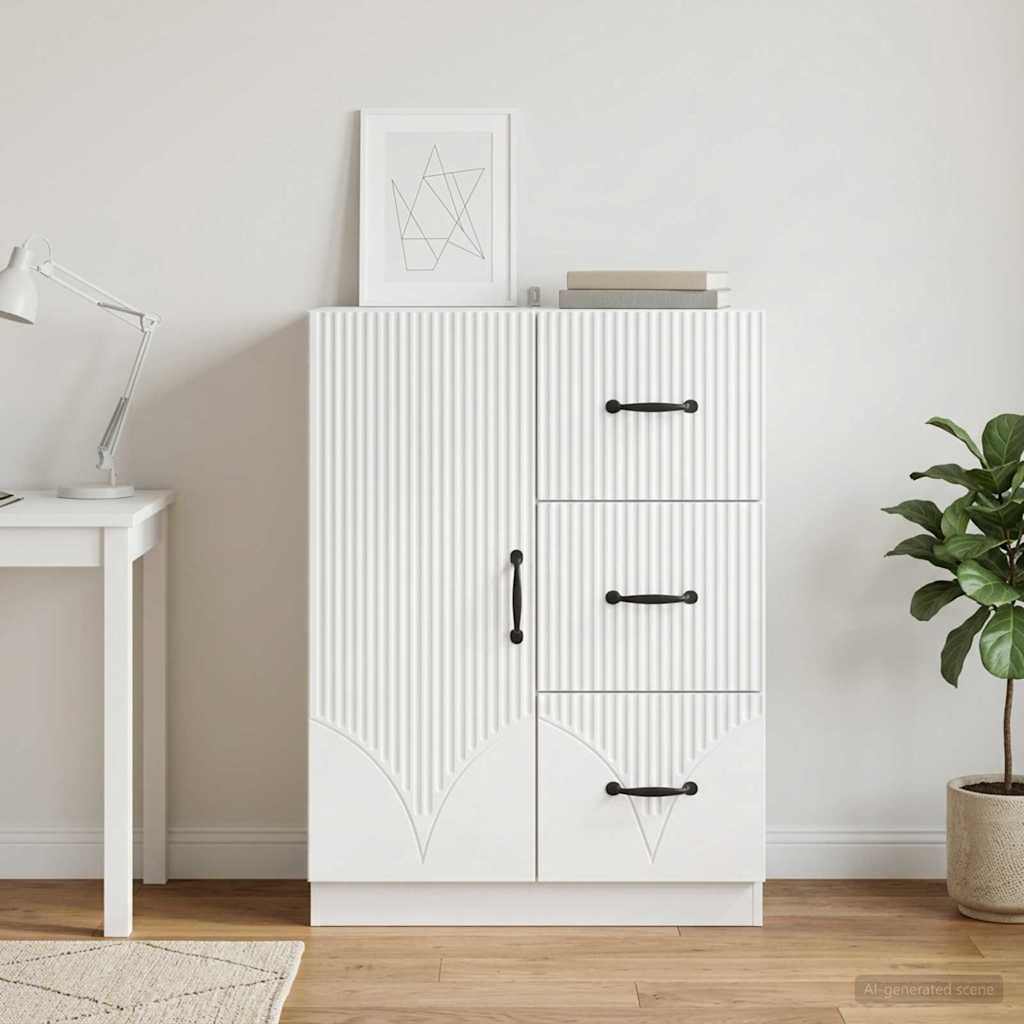 vidaXL Sideboard with Drawer White 66 x 34.5 x 87 cm Engineered Wood