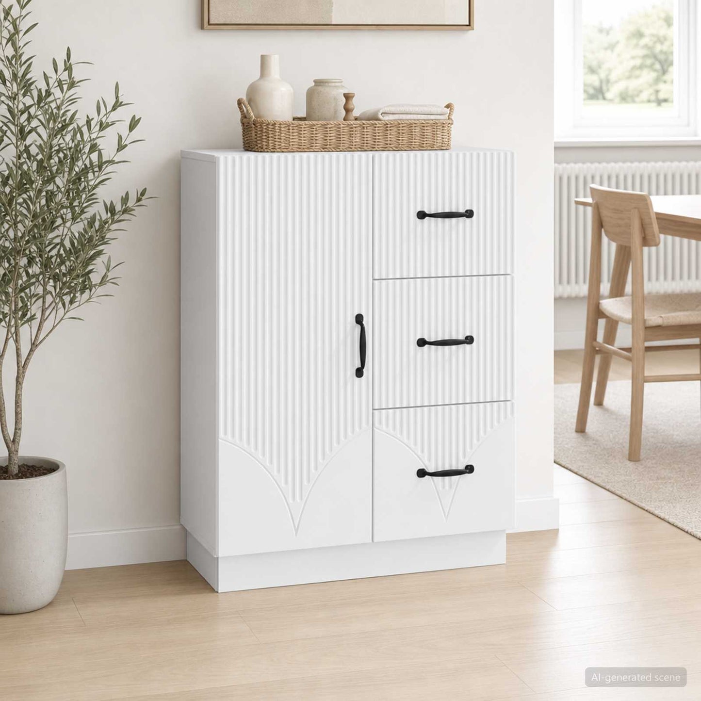 vidaXL Sideboard White 66 x 34.5 x 87 cm Engineered Wood