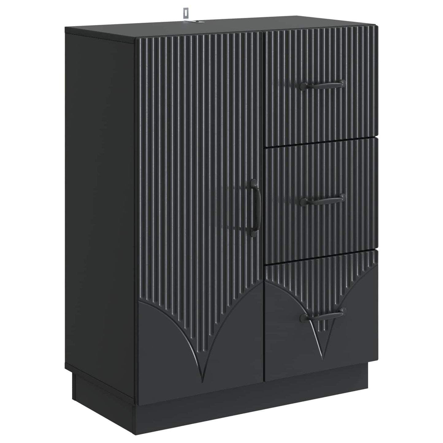 vidaXL Sideboard with Drawer Black 66 x 34.5 x 87 cm Engineered Wood