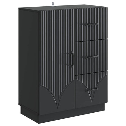 vidaXL Sideboard with Drawer Black 66 x 34.5 x 87 cm Engineered Wood