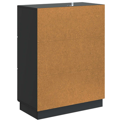 vidaXL Sideboard with Drawer Black 66 x 34.5 x 87 cm Engineered Wood