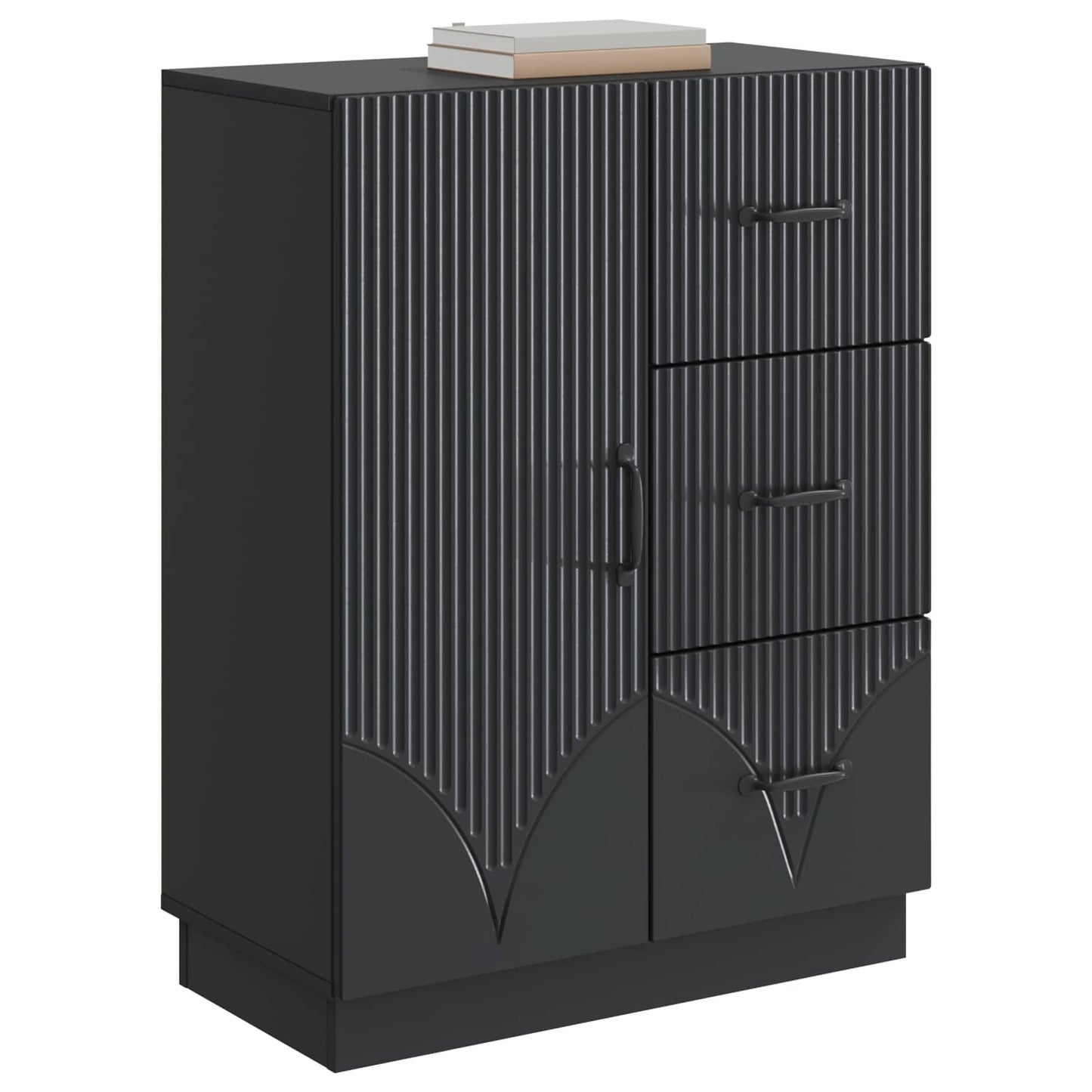 vidaXL Sideboard with Drawer Black 66 x 34.5 x 87 cm Engineered Wood
