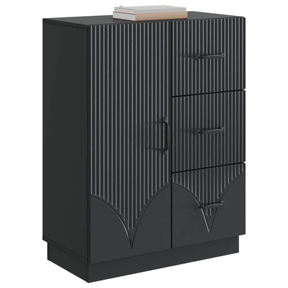 vidaXL Sideboard with Drawer Black 66 x 34.5 x 87 cm Engineered Wood