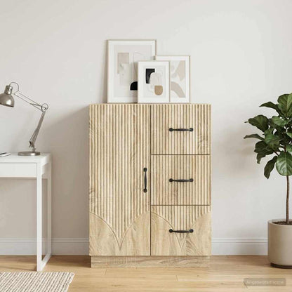 vidaXL Sideboard Sonoma Oak 66 x 34.5 x 87 cm Engineered Wood