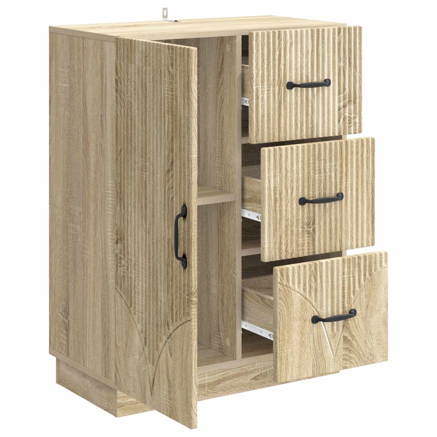 vidaXL Sideboard Sonoma Oak 66 x 34.5 x 87 cm Engineered Wood