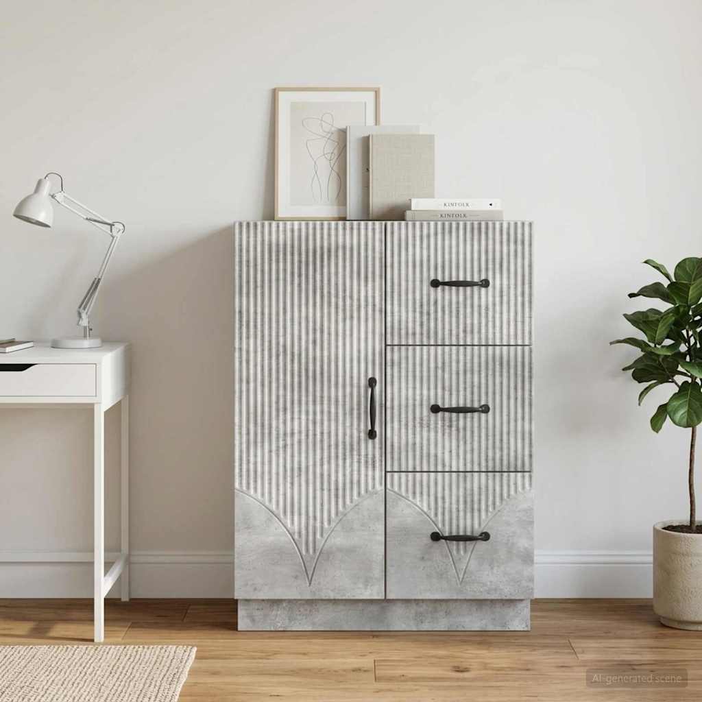 vidaXL Sideboard Concrete Grey 66 x 34.5 x 87 cm Engineered Wood
