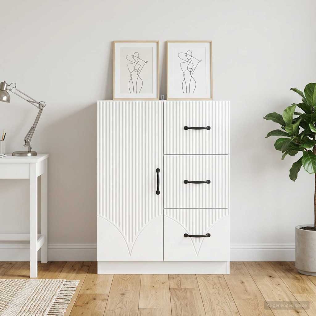 vidaXL Sideboard High Gloss White 66 x 34.5 x 87 cm Engineered Wood