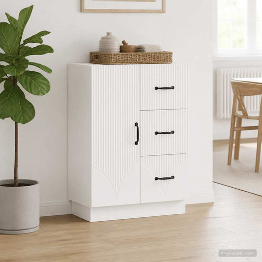 vidaXL Sideboard High Gloss White 66 x 34.5 x 87 cm Engineered Wood