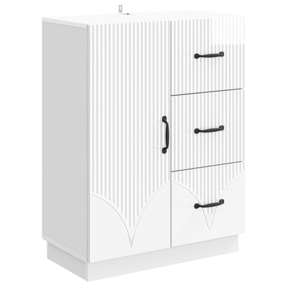 vidaXL Sideboard High Gloss White 66 x 34.5 x 87 cm Engineered Wood