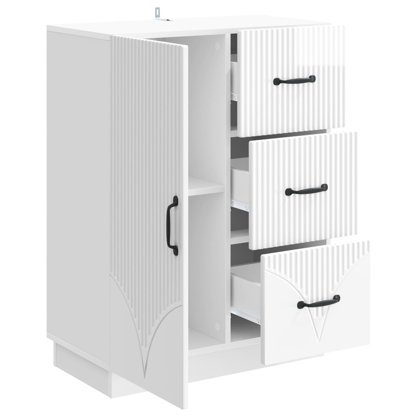 vidaXL Sideboard High Gloss White 66 x 34.5 x 87 cm Engineered Wood
