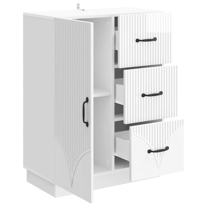 vidaXL Sideboard High Gloss White 66 x 34.5 x 87 cm Engineered Wood
