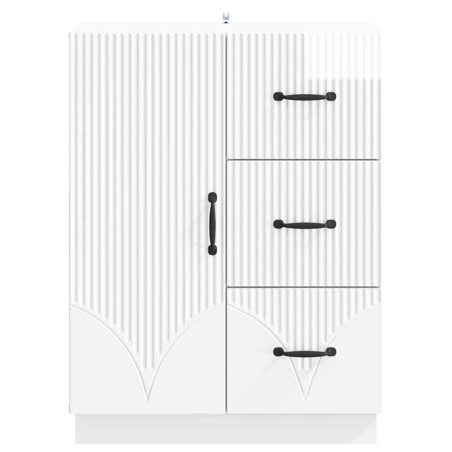 vidaXL Sideboard High Gloss White 66 x 34.5 x 87 cm Engineered Wood