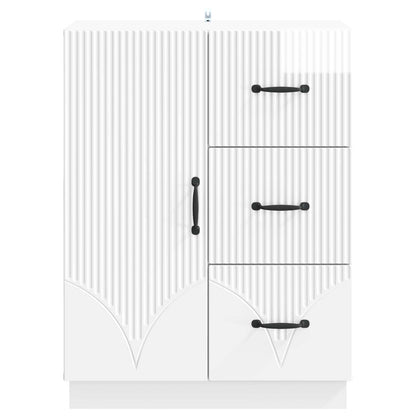 vidaXL Sideboard High Gloss White 66 x 34.5 x 87 cm Engineered Wood