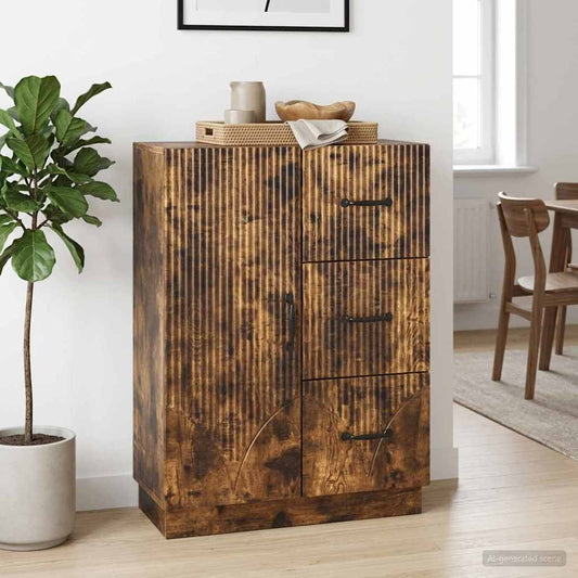 vidaXL Sideboard Smoked Oak 66 x 34.5 x 87 cm Engineered Wood
