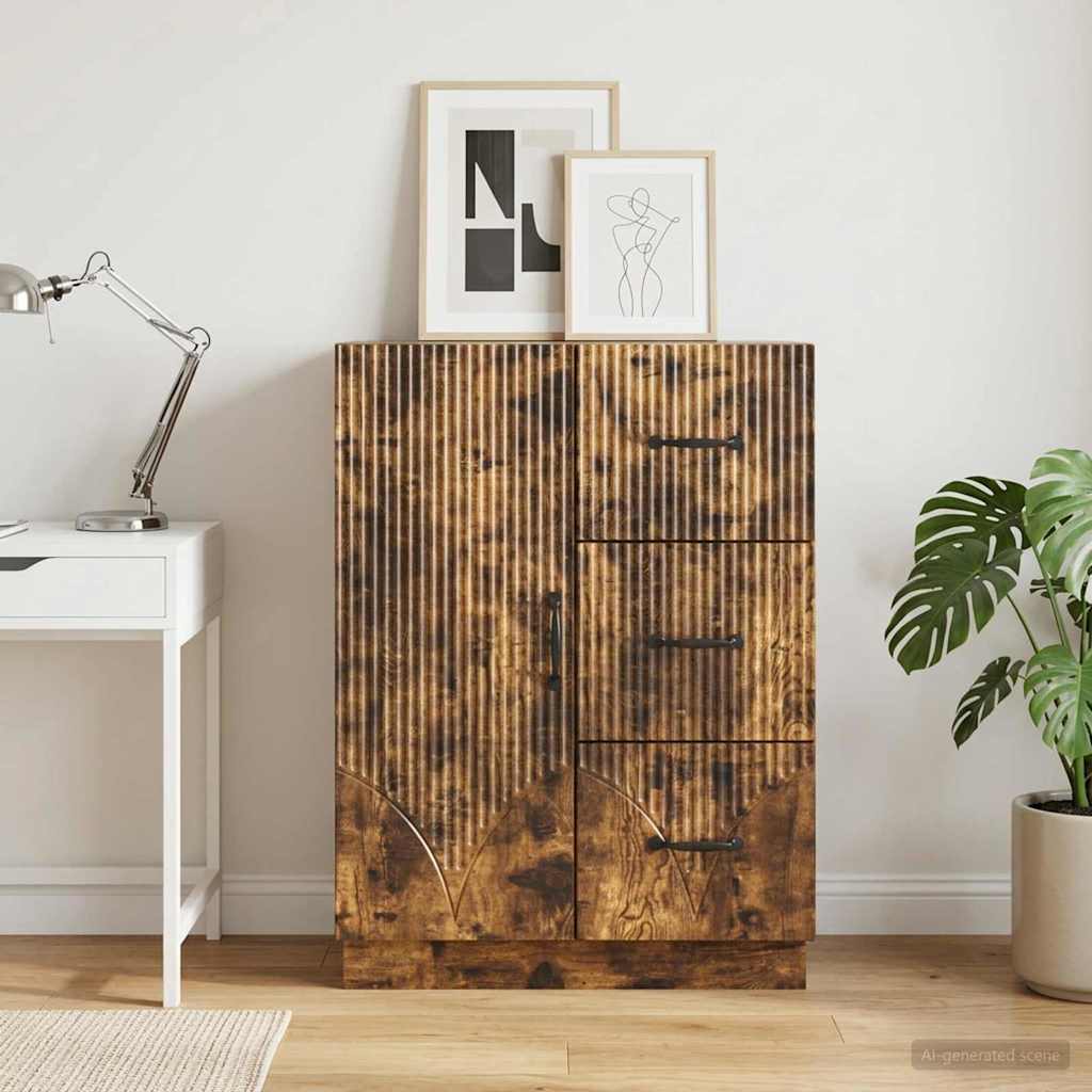vidaXL Sideboard Smoked Oak 66 x 34.5 x 87 cm Engineered Wood