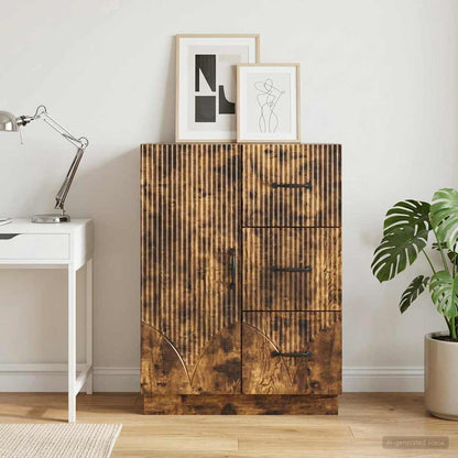 vidaXL Sideboard Smoked Oak 66 x 34.5 x 87 cm Engineered Wood