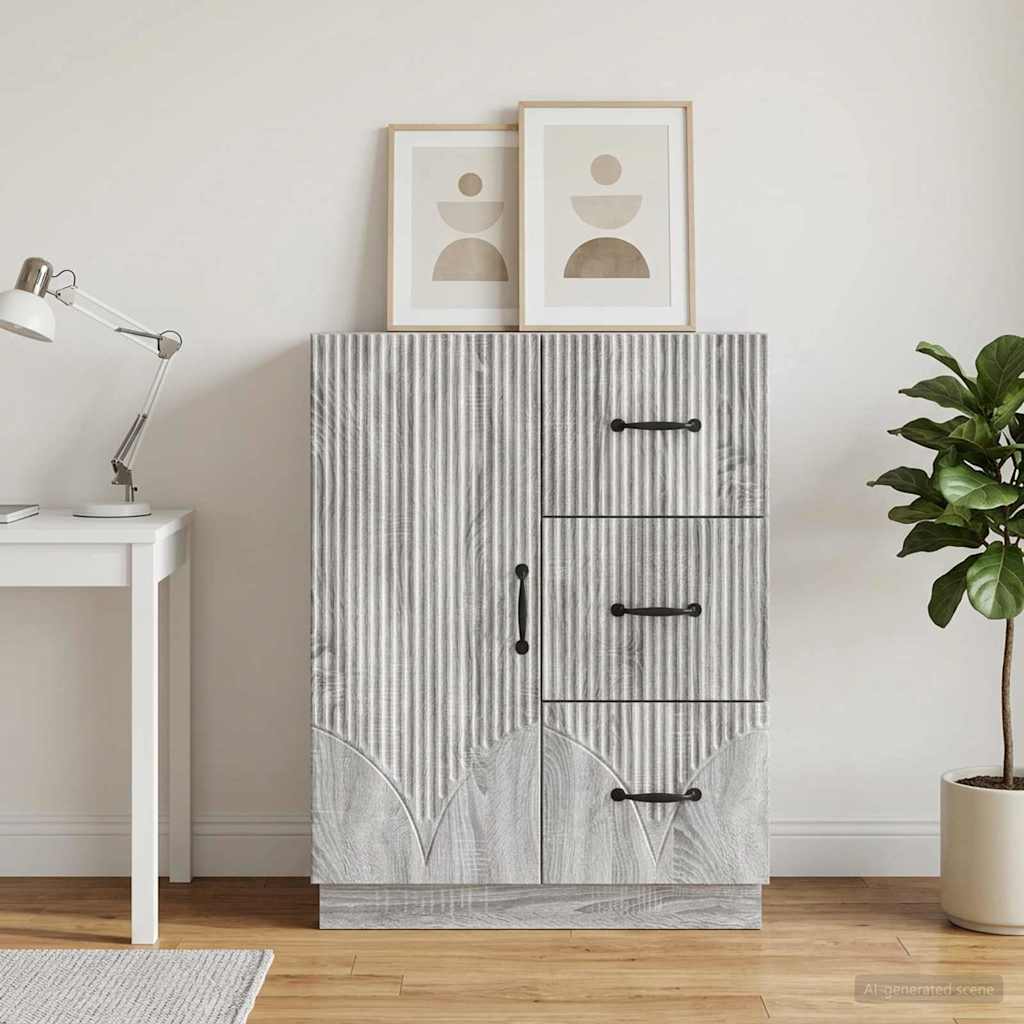 vidaXL Sideboard Grey Sonoma 66 x 34.5 x 87 cm Engineered Wood