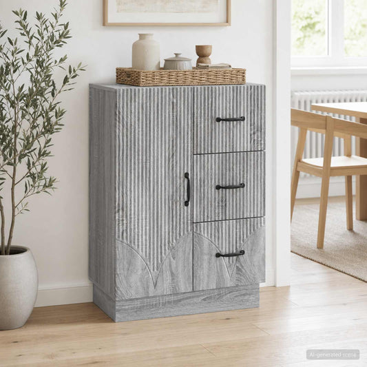 vidaXL Sideboard Grey Sonoma 66 x 34.5 x 87 cm Engineered Wood