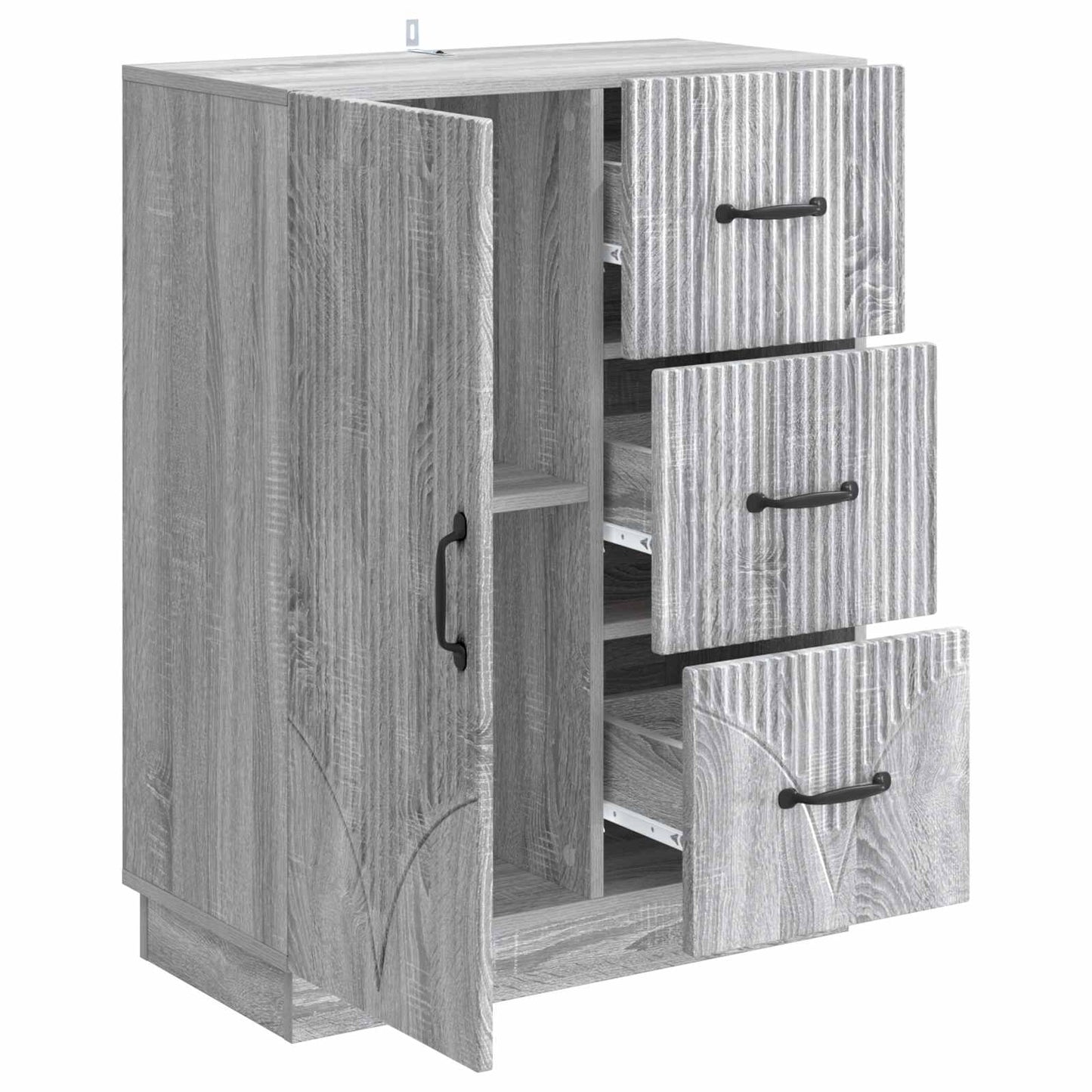 vidaXL Sideboard Grey Sonoma 66 x 34.5 x 87 cm Engineered Wood