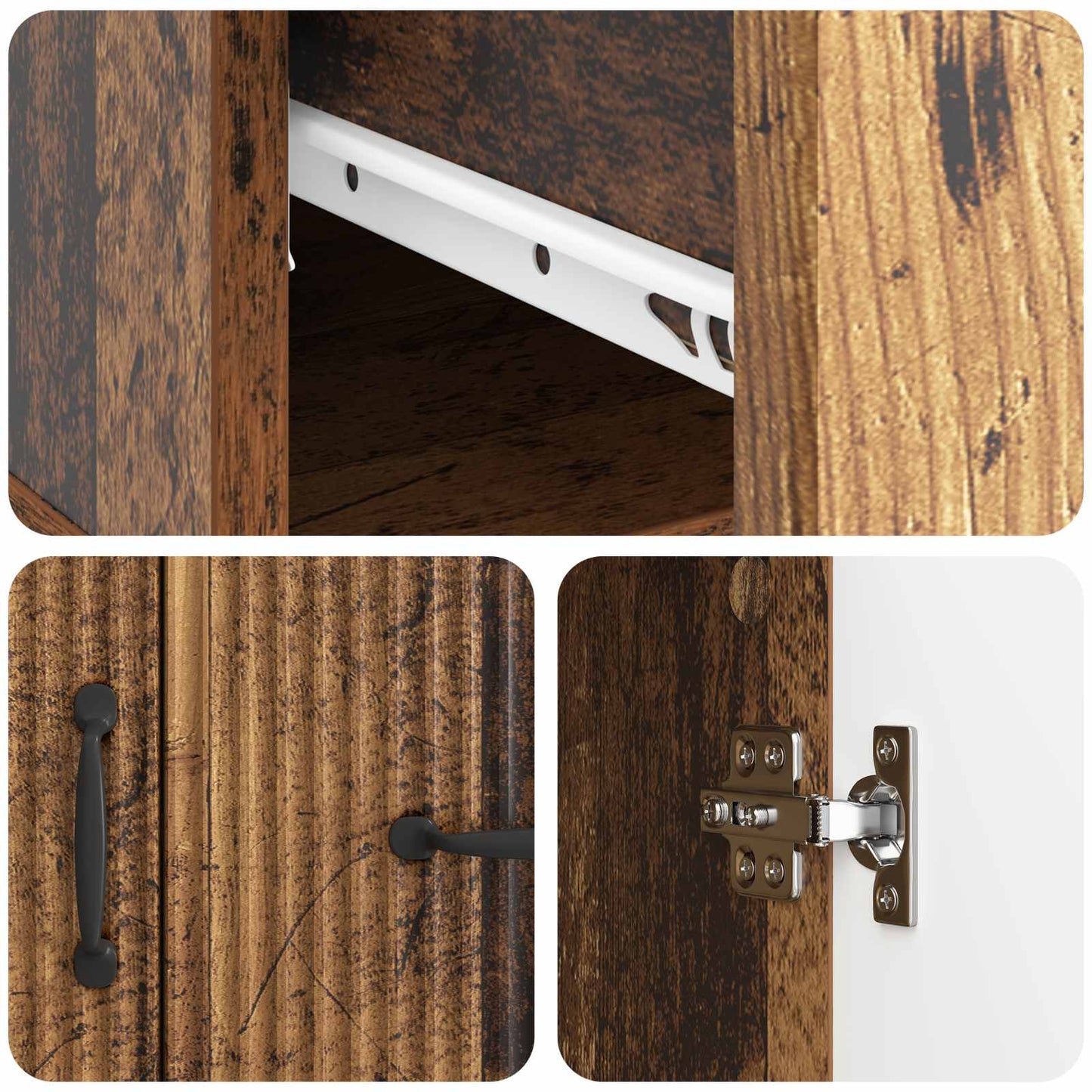 vidaXL Sideboard Old Wood 66 x 34.5 x 87 cm Engineered Wood