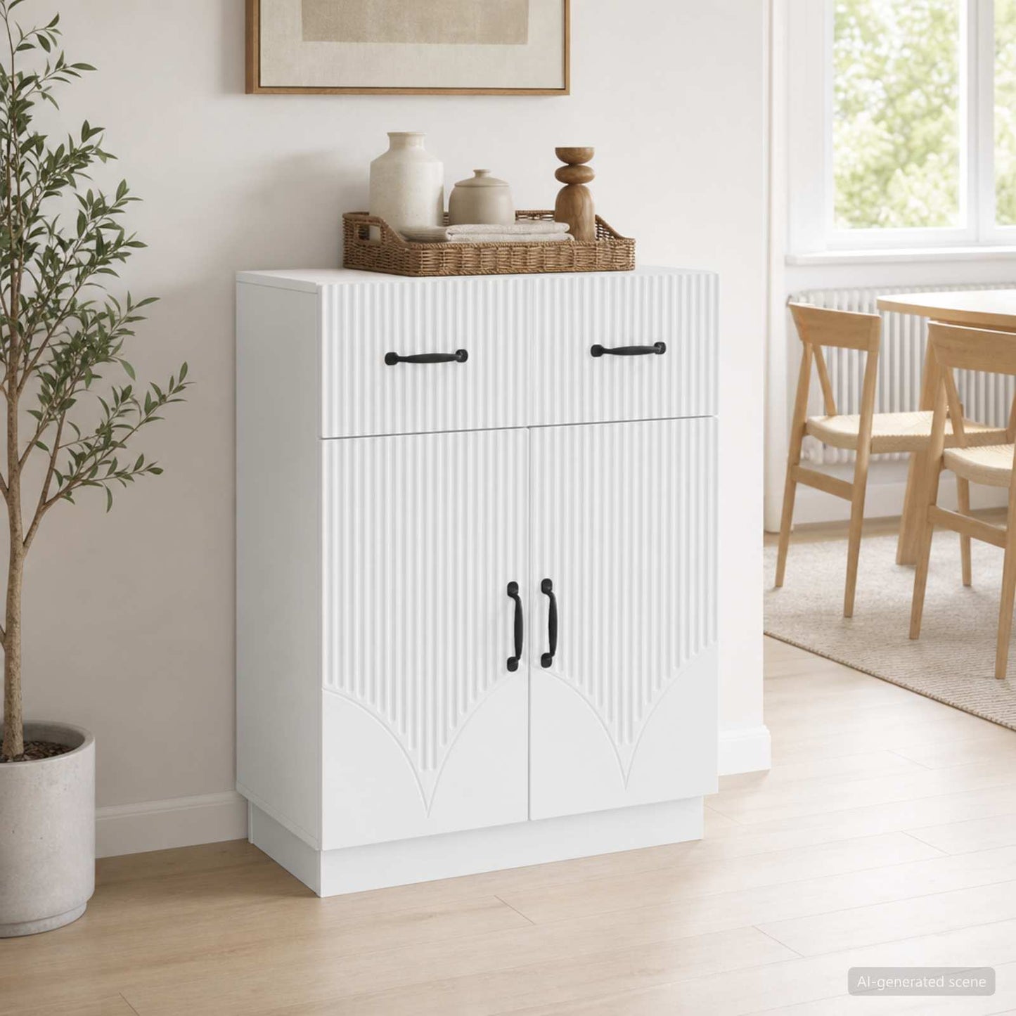 vidaXL Sideboard White 66 x 34.5 x 87 cm Engineered Wood
