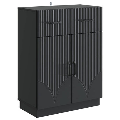 vidaXL Sideboard with Drawer Black 66 x 34.5 x 87 cm Engineered Wood