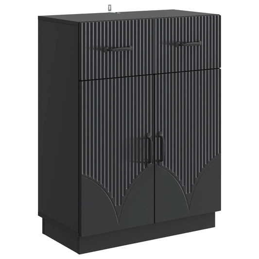 vidaXL Sideboard with Drawer Black 66 x 34.5 x 87 cm Engineered Wood