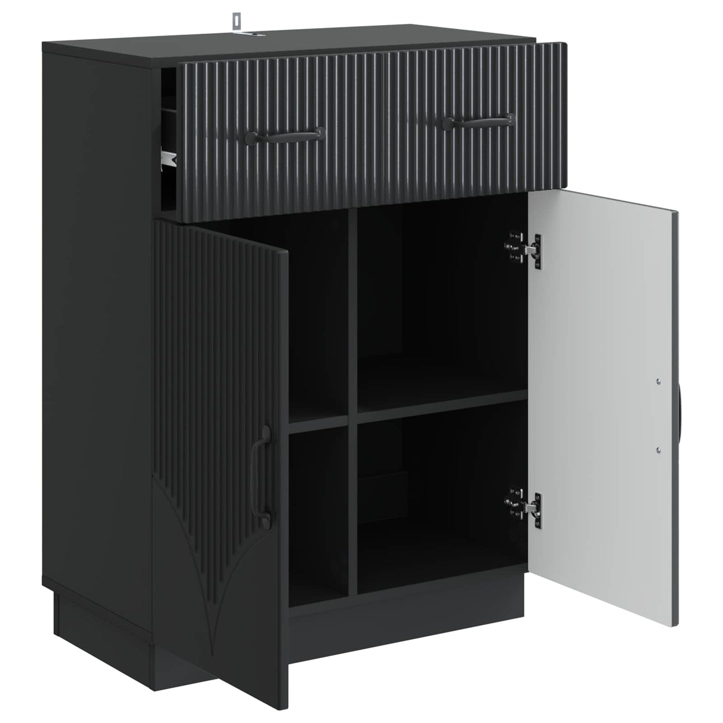 vidaXL Sideboard with Drawer Black 66 x 34.5 x 87 cm Engineered Wood