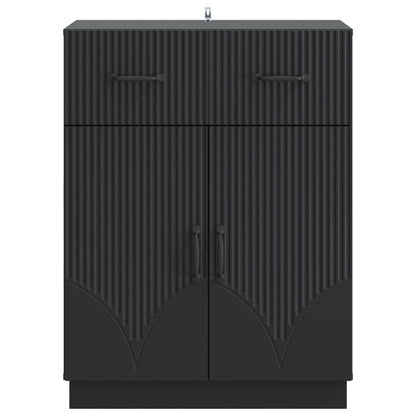 vidaXL Sideboard with Drawer Black 66 x 34.5 x 87 cm Engineered Wood