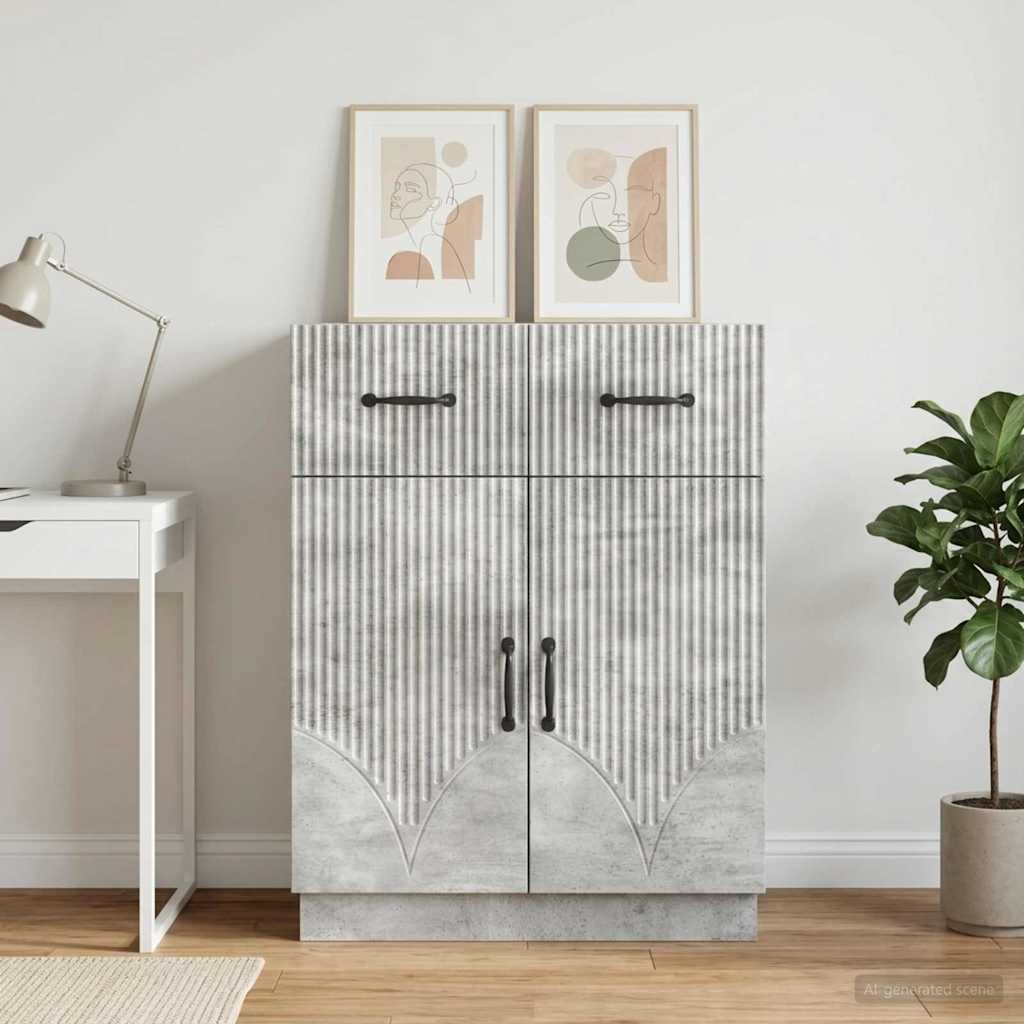 vidaXL Sideboard Concrete Grey 66 x 34.5 x 87 cm Engineered Wood