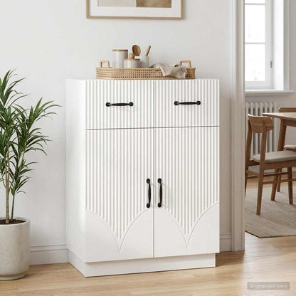 vidaXL Sideboard High Gloss White 66 x 34.5 x 87 cm Engineered Wood