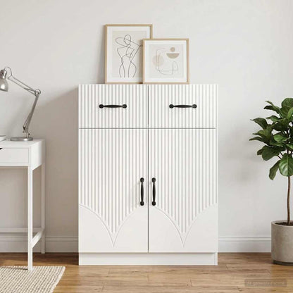 vidaXL Sideboard High Gloss White 66 x 34.5 x 87 cm Engineered Wood