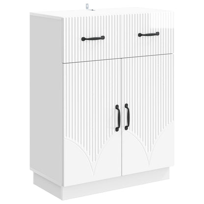 vidaXL Sideboard High Gloss White 66 x 34.5 x 87 cm Engineered Wood