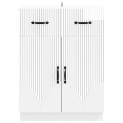 vidaXL Sideboard High Gloss White 66 x 34.5 x 87 cm Engineered Wood