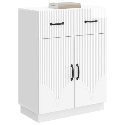 vidaXL Sideboard High Gloss White 66 x 34.5 x 87 cm Engineered Wood