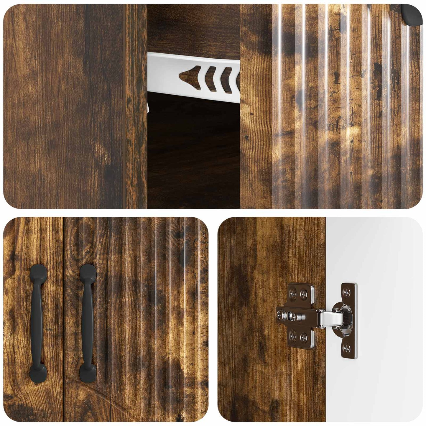 vidaXL Sideboard Smoked Oak 66 x 34.5 x 87 cm Engineered Wood