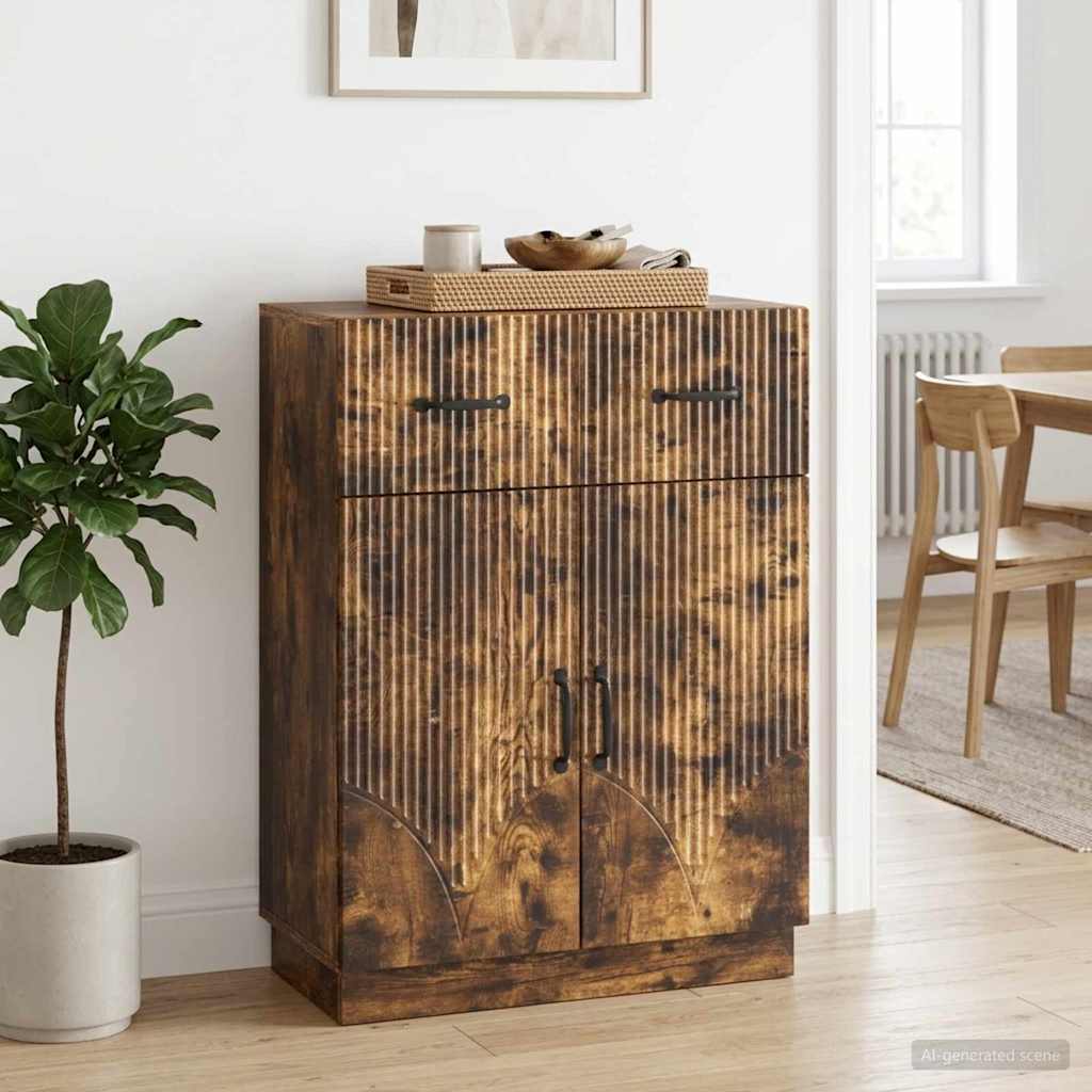 vidaXL Sideboard Smoked Oak 66 x 34.5 x 87 cm Engineered Wood