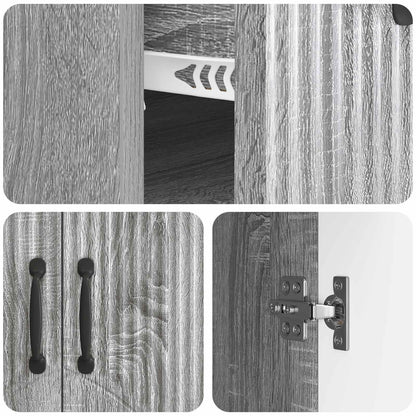 vidaXL Sideboard Grey Sonoma 66 x 34.5 x 87 cm Engineered Wood