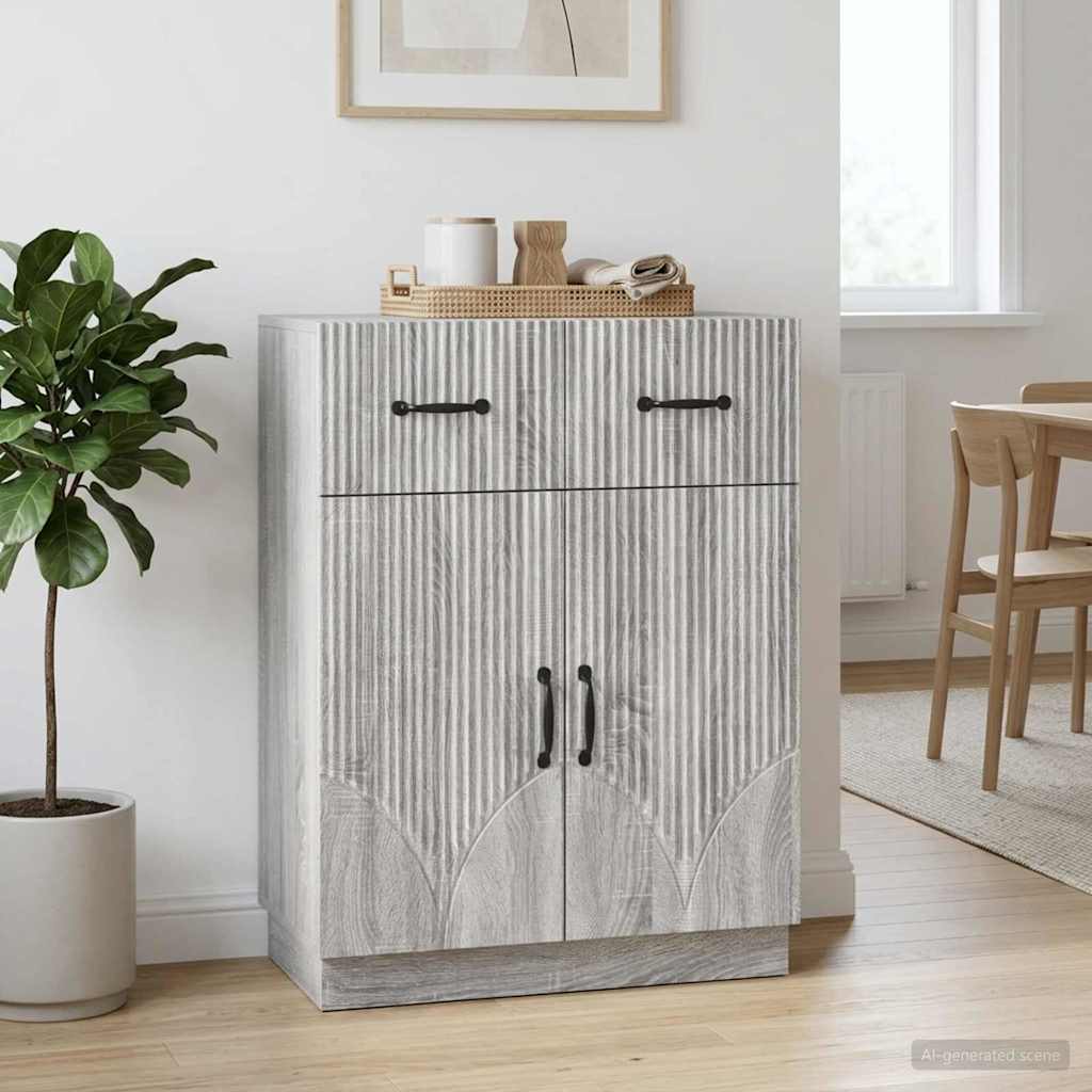 vidaXL Sideboard Grey Sonoma 66 x 34.5 x 87 cm Engineered Wood