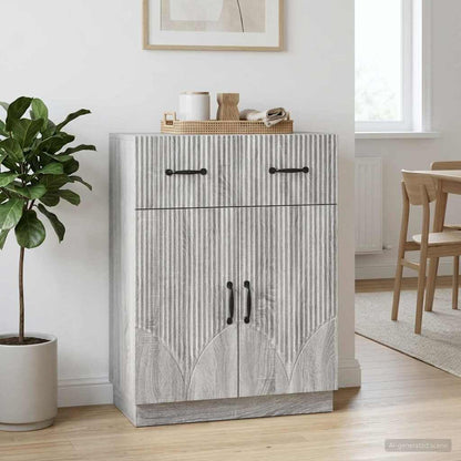 vidaXL Sideboard Grey Sonoma 66 x 34.5 x 87 cm Engineered Wood
