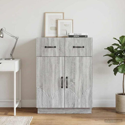 vidaXL Sideboard Grey Sonoma 66 x 34.5 x 87 cm Engineered Wood