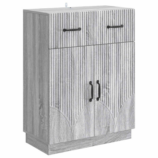 vidaXL Sideboard Grey Sonoma 66 x 34.5 x 87 cm Engineered Wood