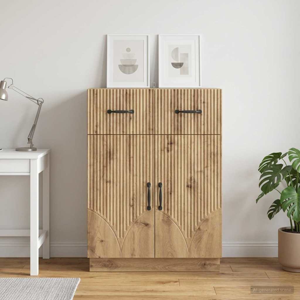 vidaXL Sideboard Artisan Oak 66 x 34.5 x 87 cm Engineered Wood