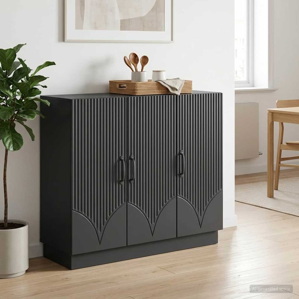 vidaXL Sideboard Black 89 x 34.5 x 77 cm Engineered Wood