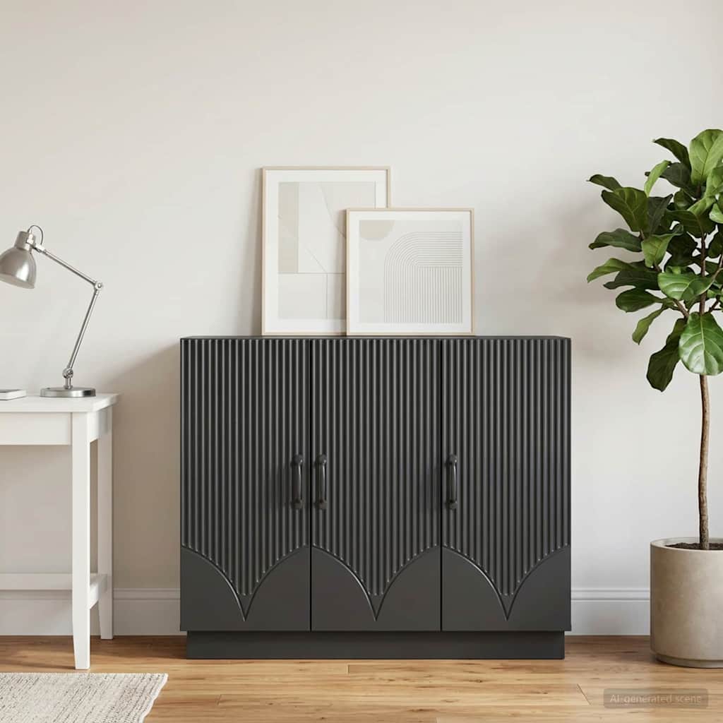 vidaXL Sideboard Black 89 x 34.5 x 77 cm Engineered Wood
