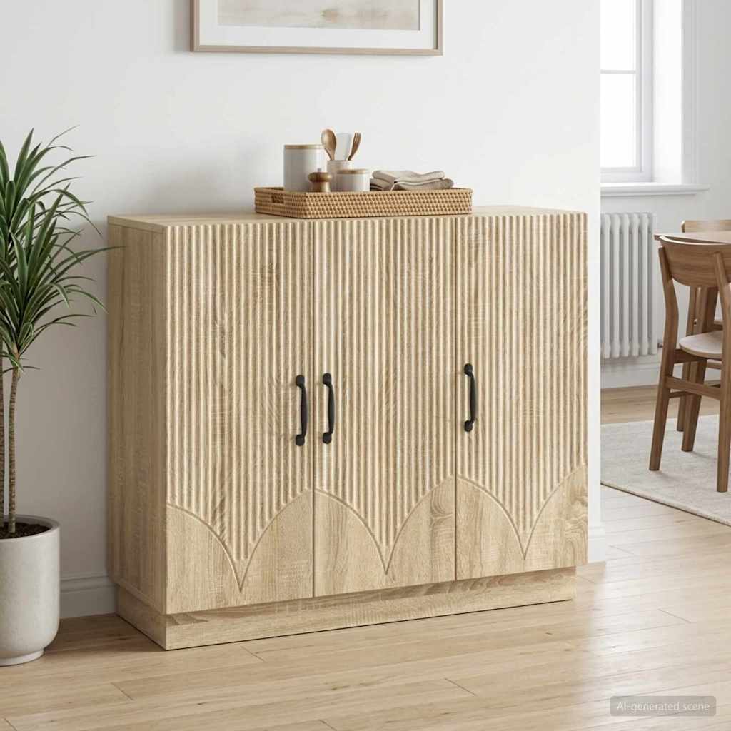 vidaXL Sideboard Sonoma Oak 89 x 34.5 x 77 cm Engineered Wood