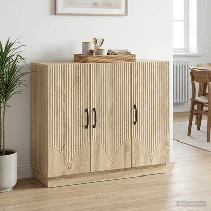 vidaXL Sideboard Sonoma Oak 89 x 34.5 x 77 cm Engineered Wood